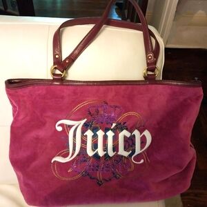 Juicy Couture Vintage Magenta Bowling Bag Style Tote